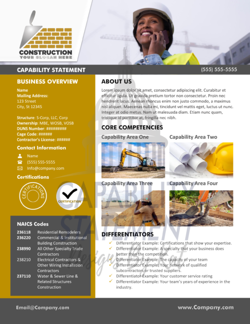 Modern Construction Capability Statement Design Template Modern Construction Capability Statement Design Template